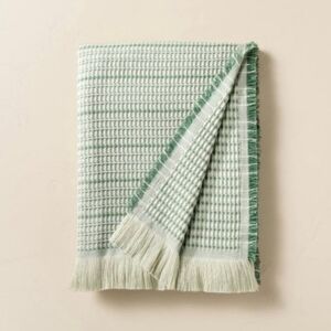72"x92" Oversized Indoor/Outdoor Throw Blanket Green/White-Hearth&Hand Magnolia